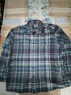 Redhead Men’s Flannel Shirt Jacket, Heavyweight, Blue Plaid, 3XL